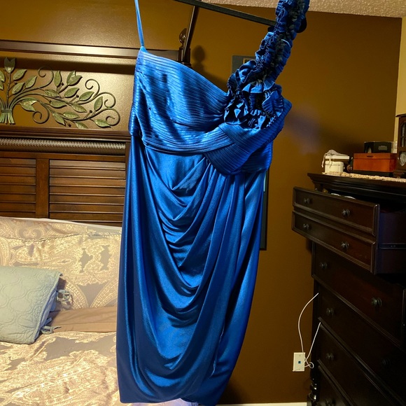 Blue BCBG Maxazria dress, size M. One shoulder - Picture 1 of 2